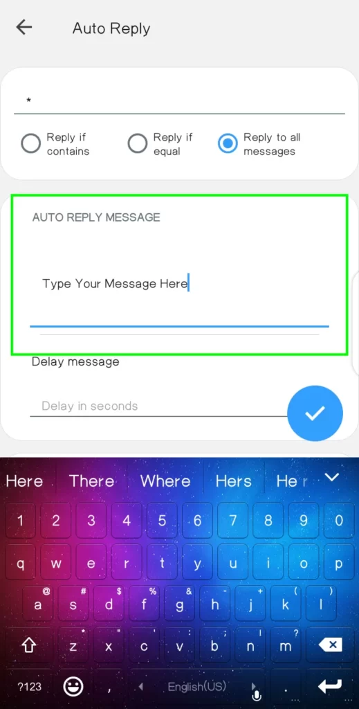 guide to set auto reply in MB whatsapp